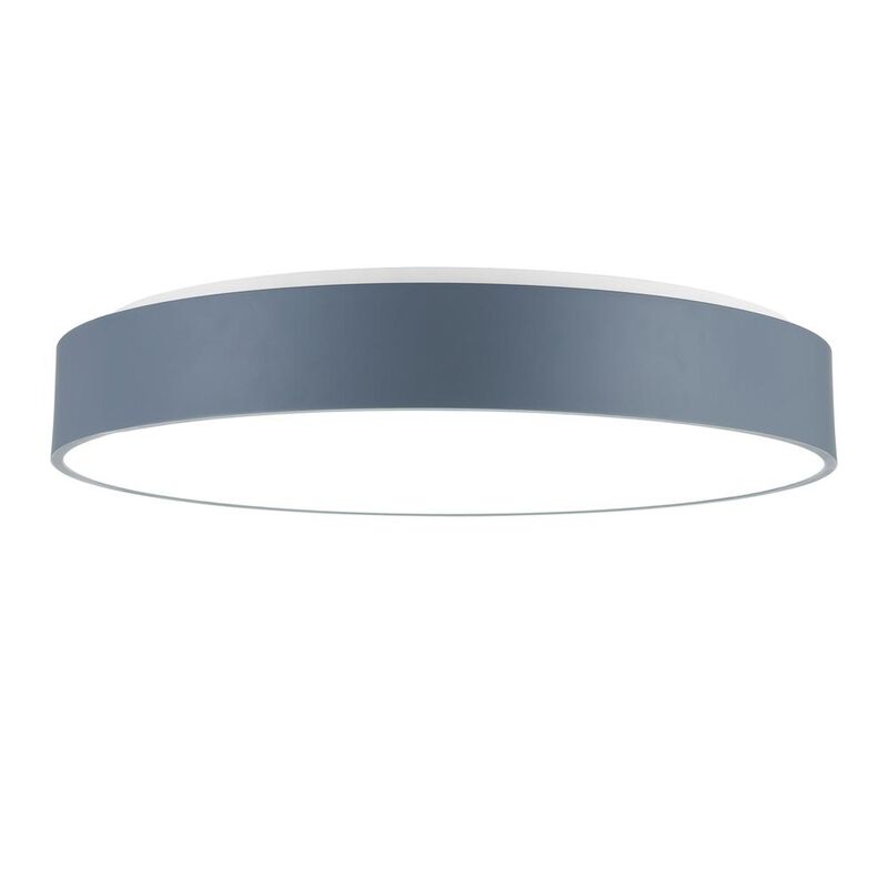 CWI Lighting Arenal LED Drum Shade Flush Mount With Gray & White Finish