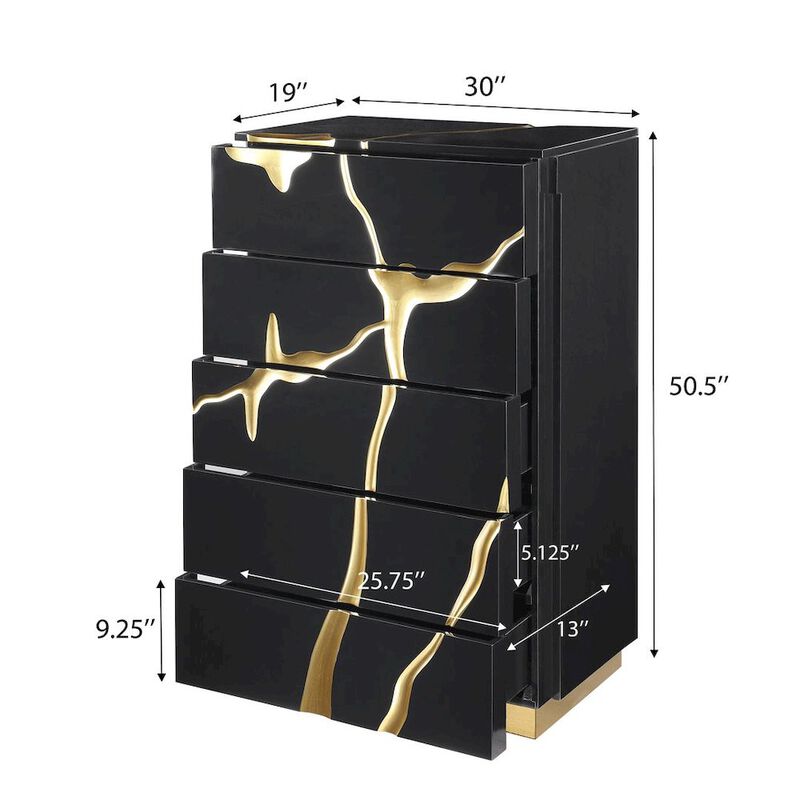 50" Tall High Gloss Lacquered Drawer Chest image number 5