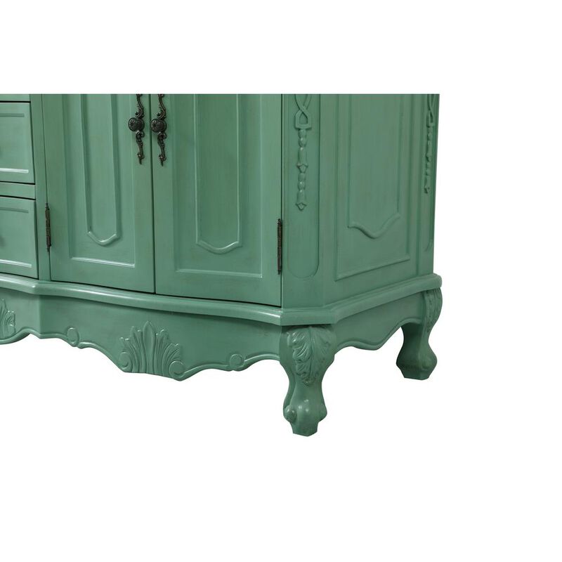 Elegant Kitchen and Bath 60 inch double Bathroom vanity in vintage mint