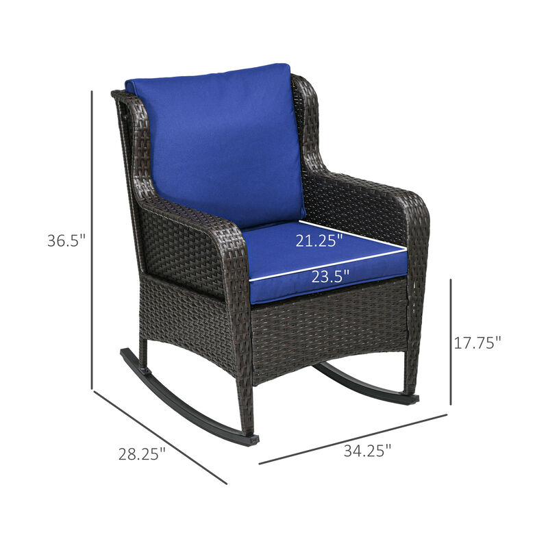 Hivvago Outdoor Rattan Rocking Chair image number 2
