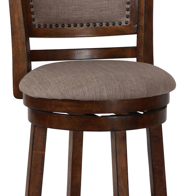Curved Swivel Counter Stool with Fabric Padded Seating