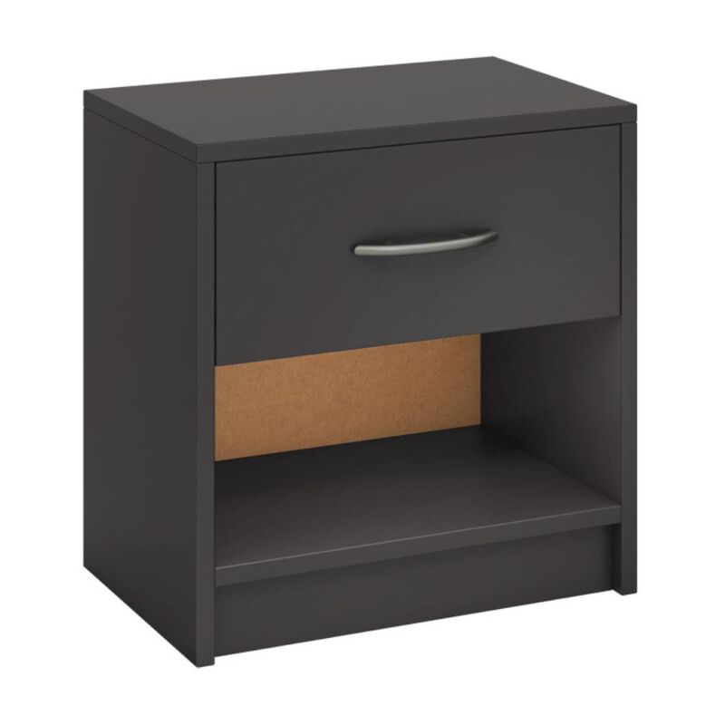 Hivvago Bedside Table Nightstand with Drawer and Open Storage Shelf