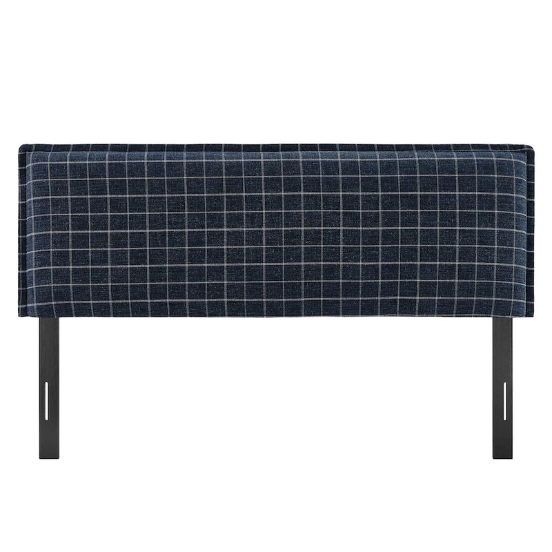 Camille Checkered Linen Blend King Size Headboard image number 4