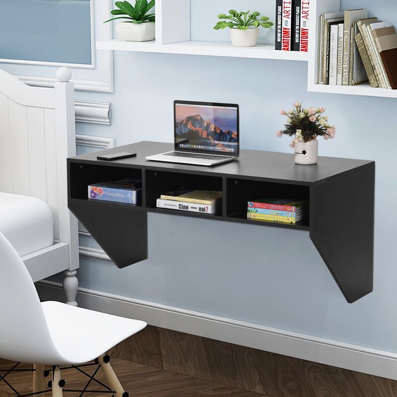 Wall Mounted Floating Computer Table Desk Storage Shelf