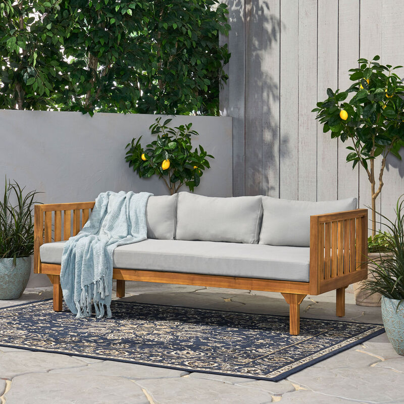 Merax Outdoor Wood Frame 3 Seats Sofa