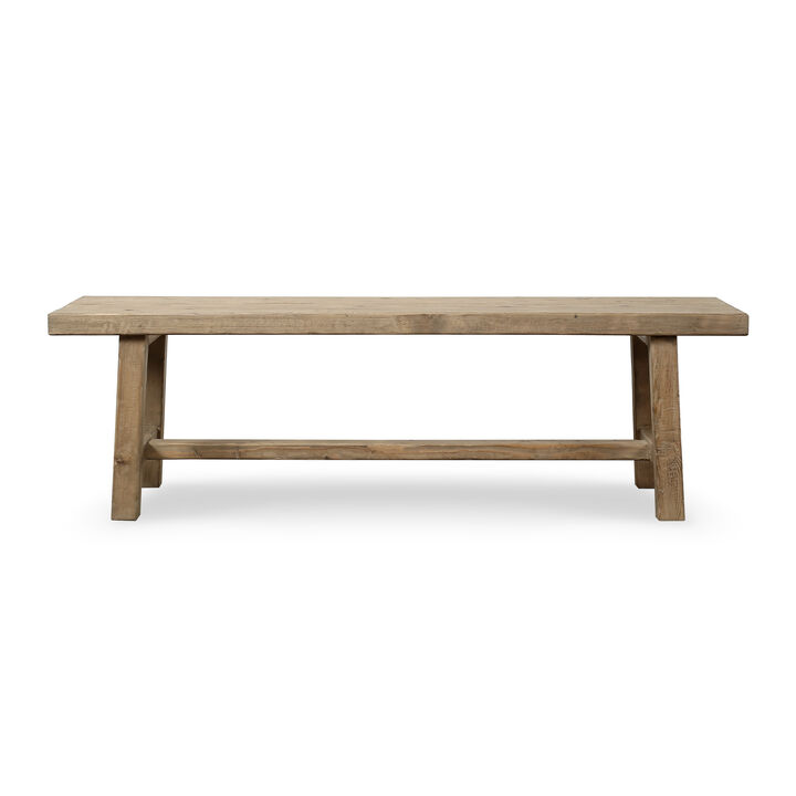 Pine Entryway Bench in Weathered Natural