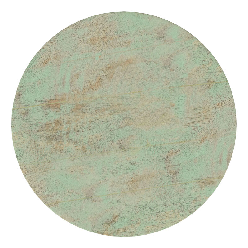 Boyd 13 inch Wide Solid Wood Contemporary Accent Table in Green Wash, Assembled