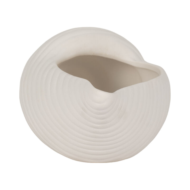 9" Conch Shell Planter, White image number 4