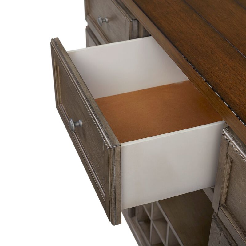 Bernards Will Server W/ Power Pack in Gray / Brown Finish image number 5