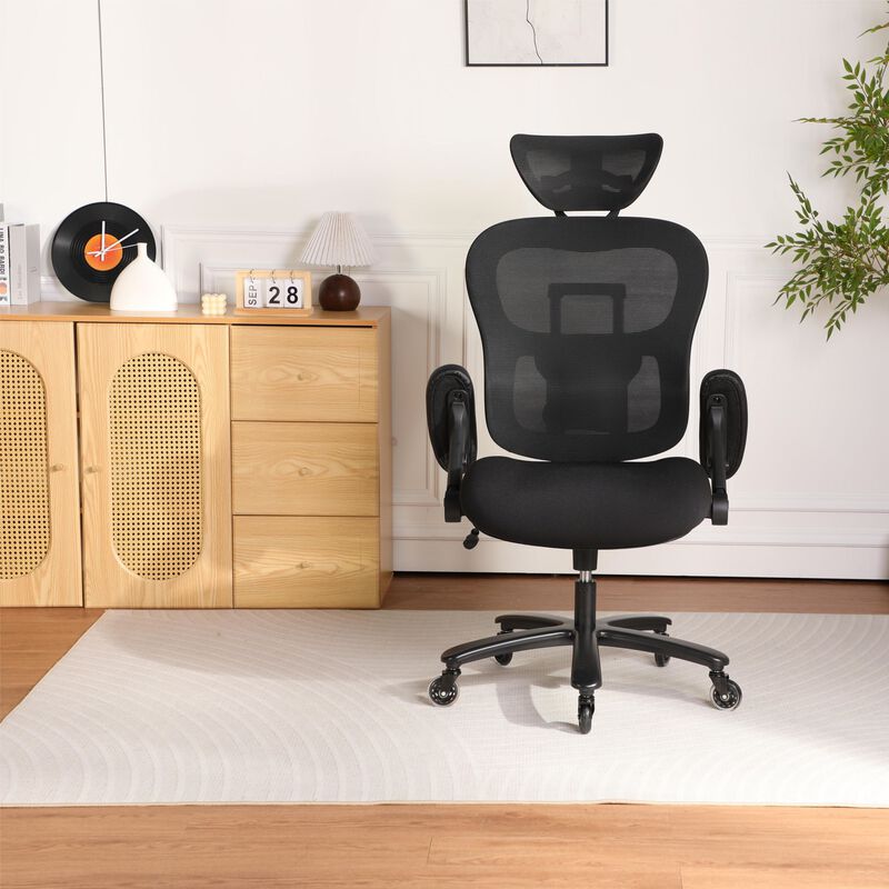 500LBS Big and Tall Office Chair Mesh Breathable,Gaming Chair with Adjustable Backrest Height image number 2