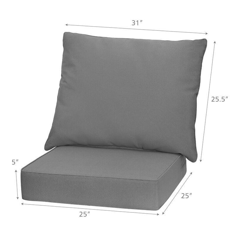 Deep Seat Chair Cushion Pads Set with Rope Belts for Indoor and Outdoor Comfort image number 4