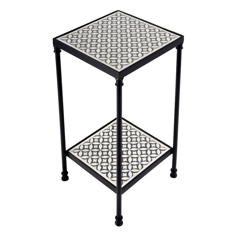 Butler Specialty Lana Resin and Bone Inlay Side Table, Gray