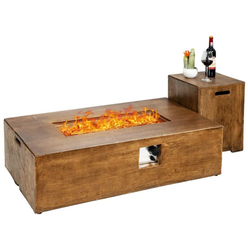 Hivvago 2 Piece Outdoor Propane Fire Pit Table Set