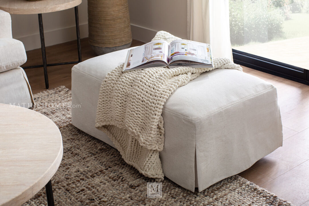 Ellis Slipcovered Ottoman