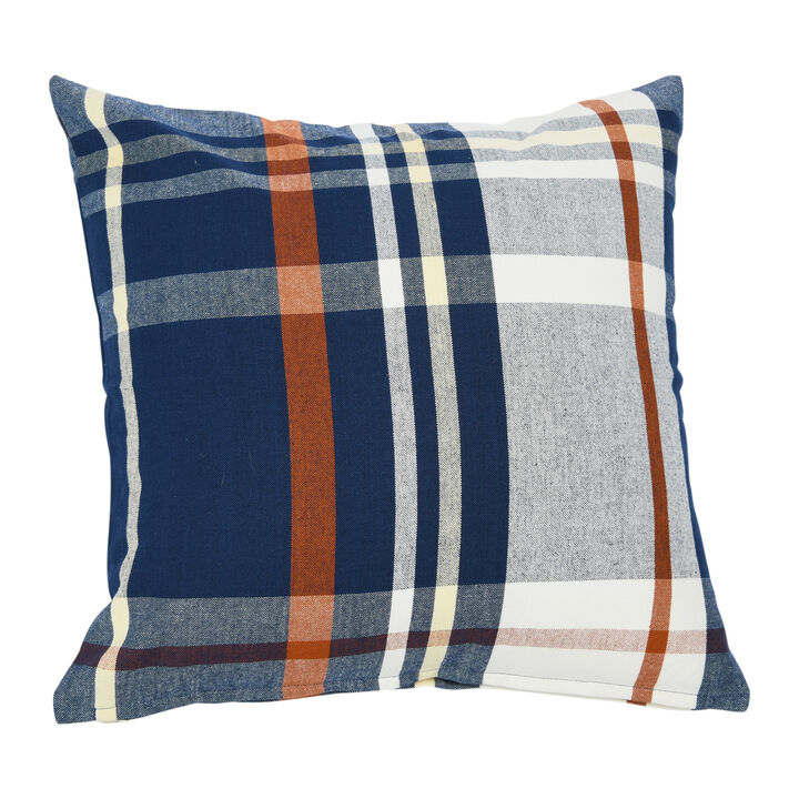 Square Plaid Cotton Pillow Cover