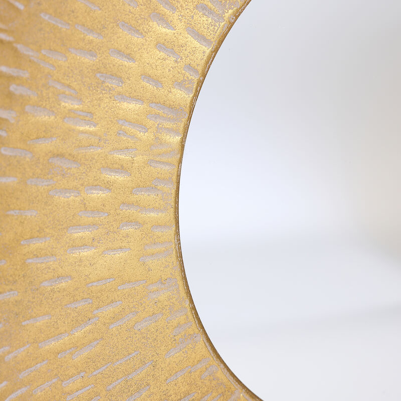Hammered Round Wall Mirror 3PC Set, Gold image number 5