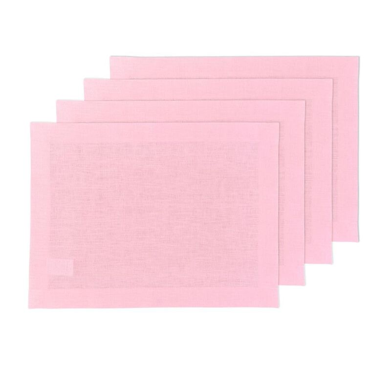 Solino Home Fete 100% Linen Placemats &ndash; Set of 4, 14 x 19 in, Machine Washable, Holiday and Everyday Dining