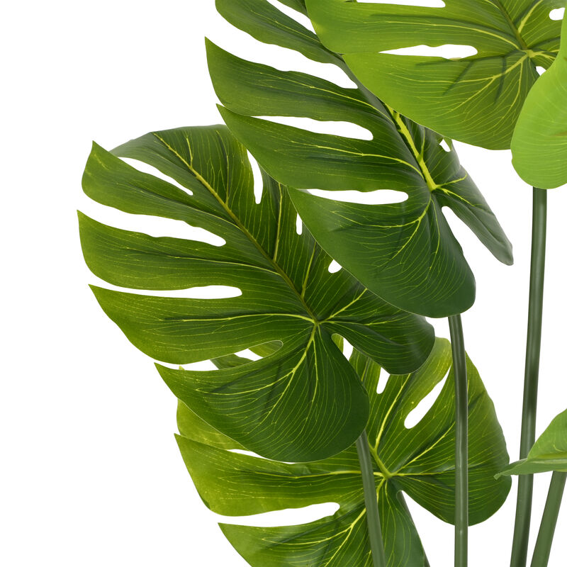 Christopher Knight Home Laiah 57" H Indoor Artificial Monstera Deliciosa Plant with Black Plastic Pot image number 4