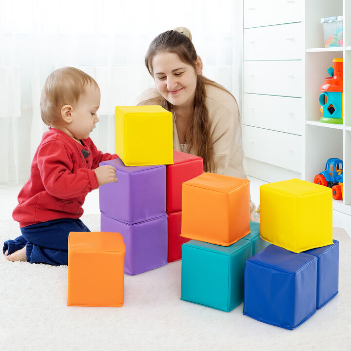 Kids 12-Piece Soft Foam Climbing Blocks and Cubes Play Set