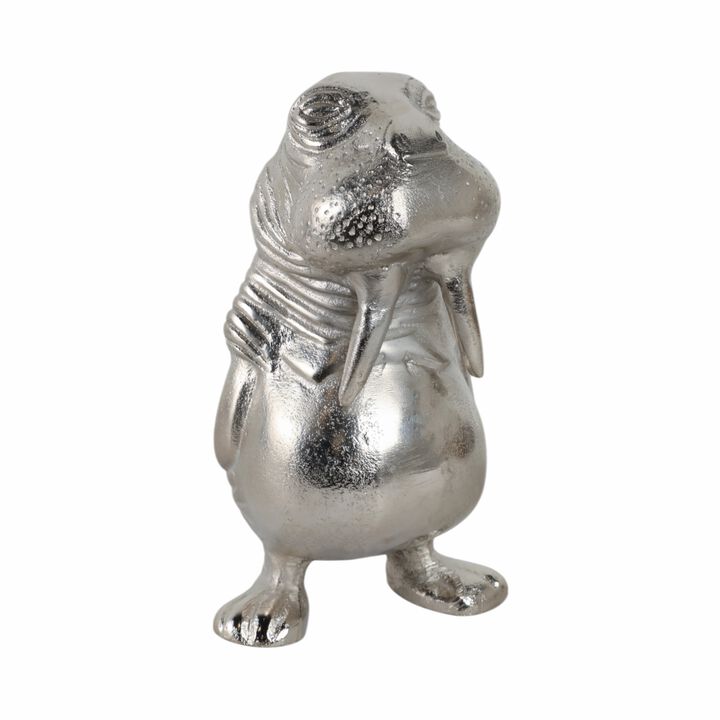 9x5" Metal Walrus, Silver