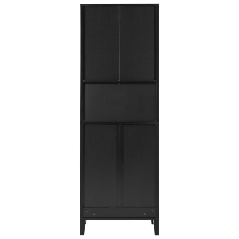 Whisen 70.9" High Freestanding Tall Bathroom Cabinet with a Drawer, 2 Cabinets, 4 Soft-Close Doors, 2 Adjustable Shelves, Open Storage
