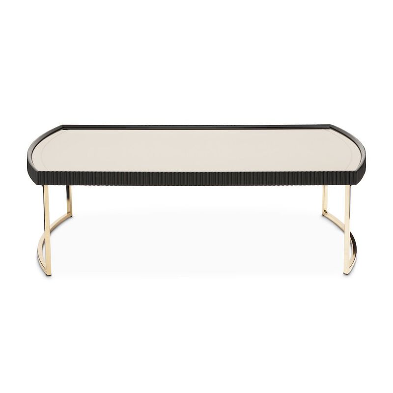 Michael Amini Lisbon Cocktail Table - Silken Matte Black