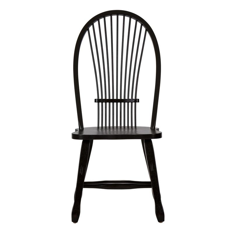 Liberty Furniture Treasures Sheaf Back Side Chair - Black-Set of 2 in Rustic Oak image number 2