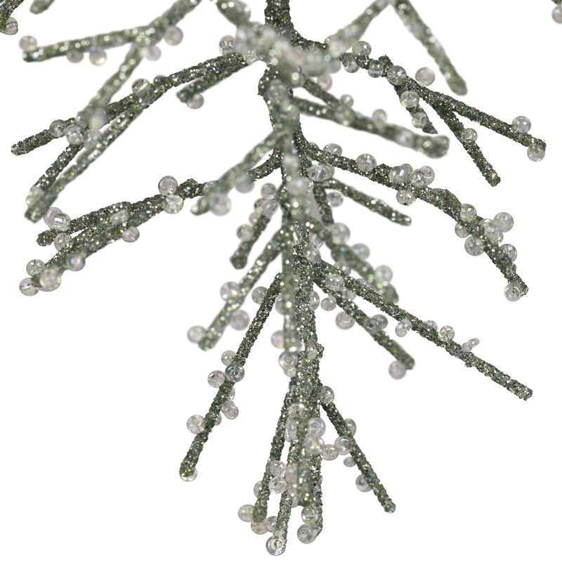 4.75" Green 3-D Glittered Iron Wire Pine Cone Christmas Ornament image number 3