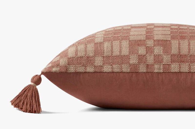 Ellery PCJ0017 Clay 18''x18'' Polyester Pillow by Chris Loves Julia x Loloi