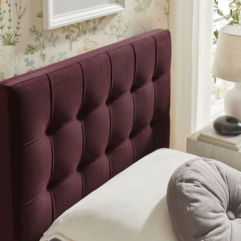 Lily Stain-Resistant Performance Velvet Twin Size Headboard image number 7