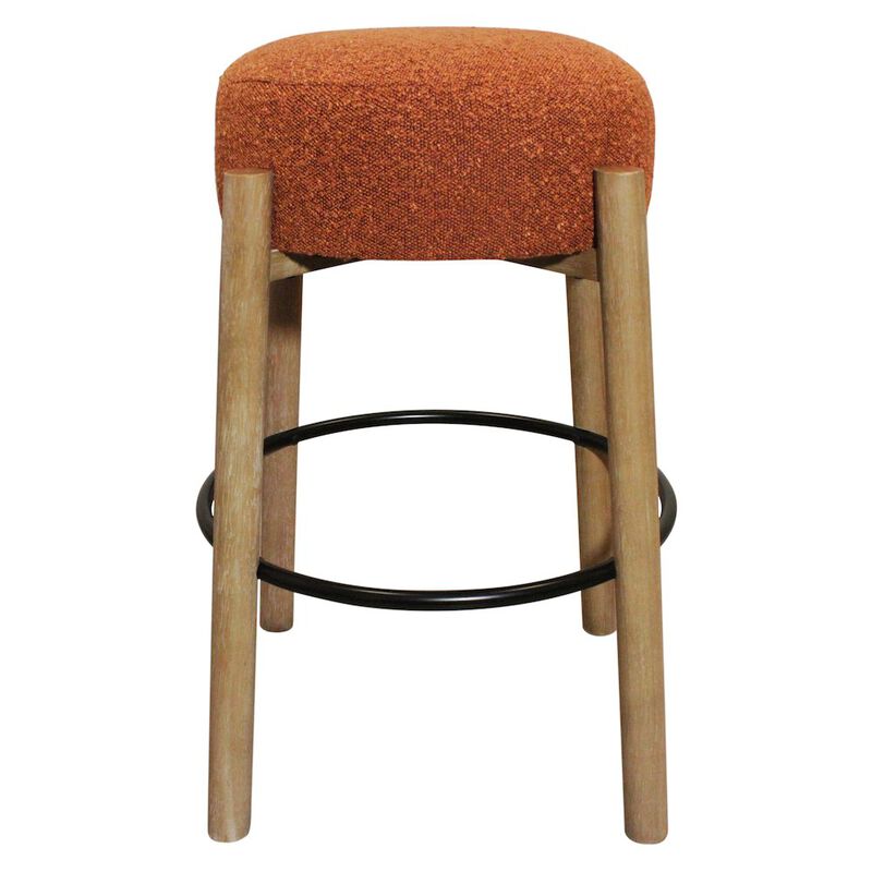 Natalia Barstool in Rust Boucle Fabric 2-Piece Set