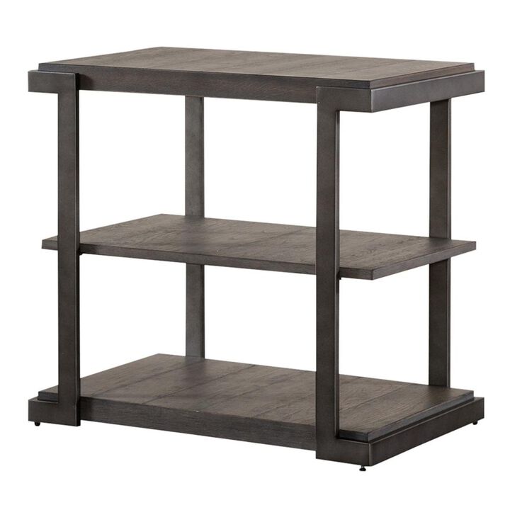Liberty Furniture Modern View Tiered End Table in Gauntlet Gray