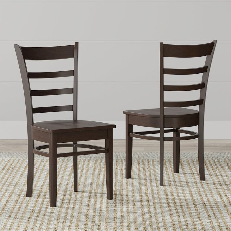 Rize Home Slat Back Dining Chairs (2) C-Coco  Dark Walnut image number 1