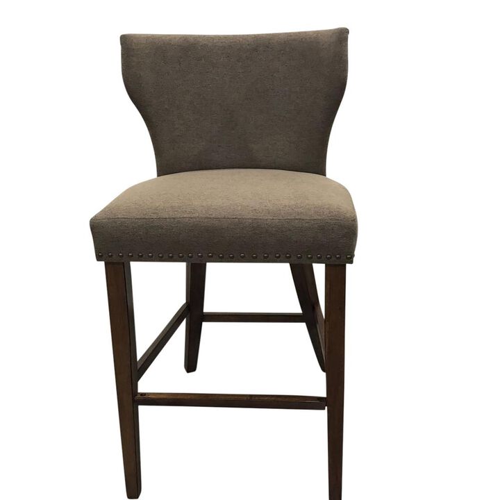 Carolina Living Bianca Upholstered Barstool - Set of 2 - Rustic - Brown Upholstery