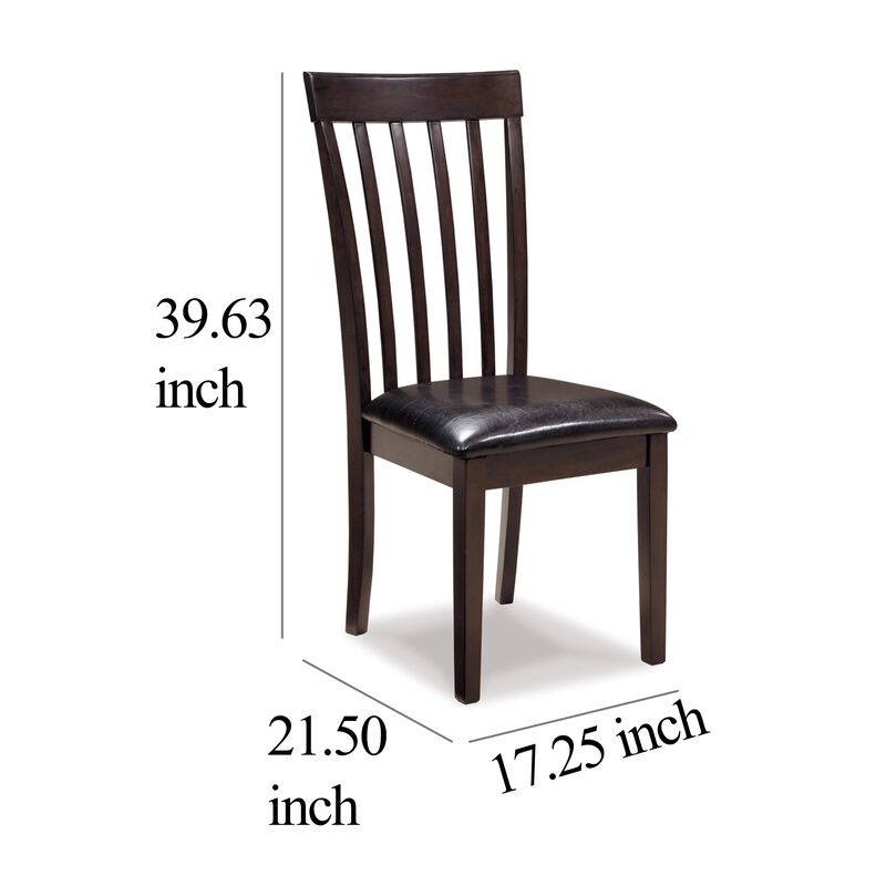 Hais Dining Chair Set of 2, Dark Brown Leather Match Seat, Rake Back image number 5