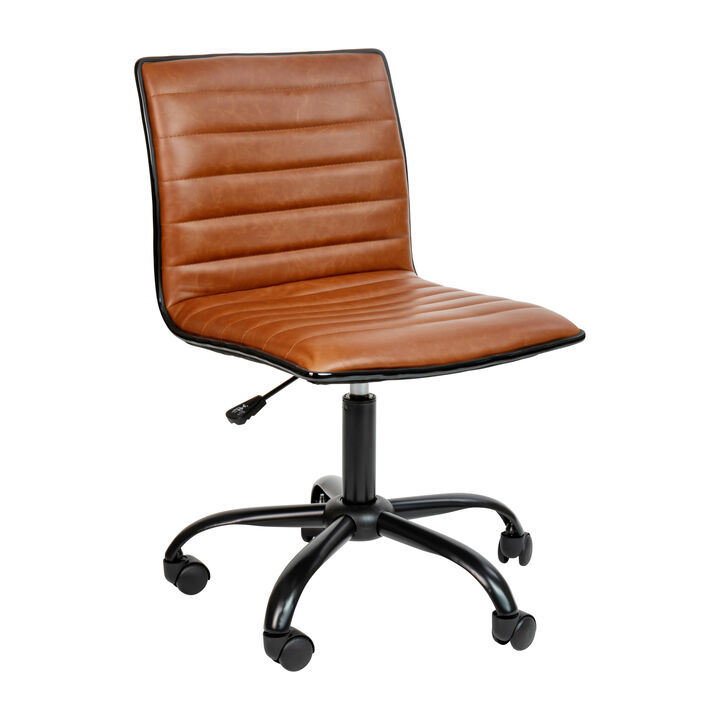 Alan Low Back Designer Armless Ribbed Swivel Task Office Chair