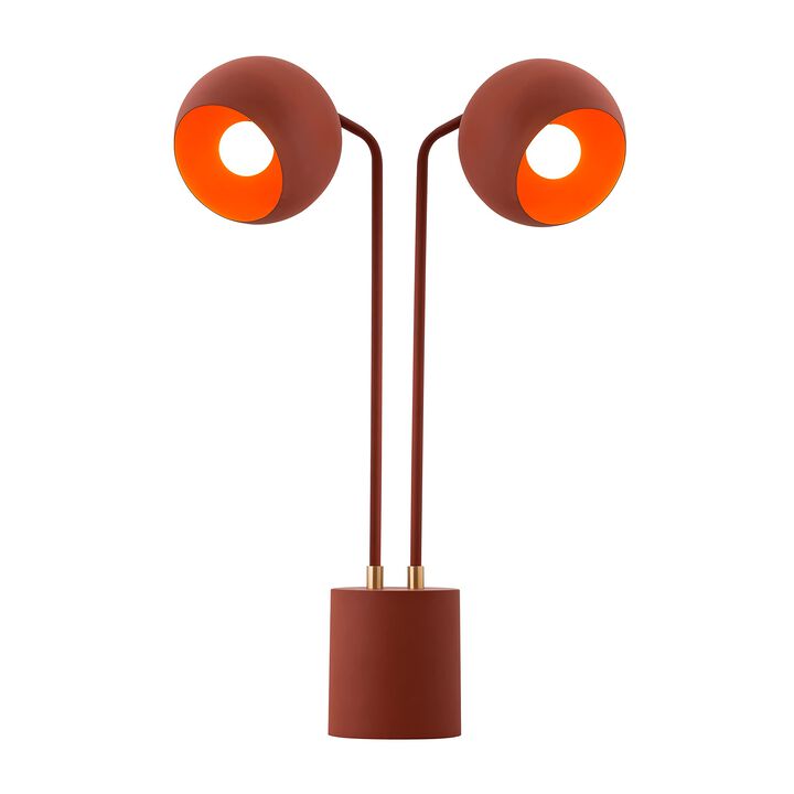 TOV Furniture Hubli 21.7" H Modern Iron Metal Table Lamp in Red Terracotta