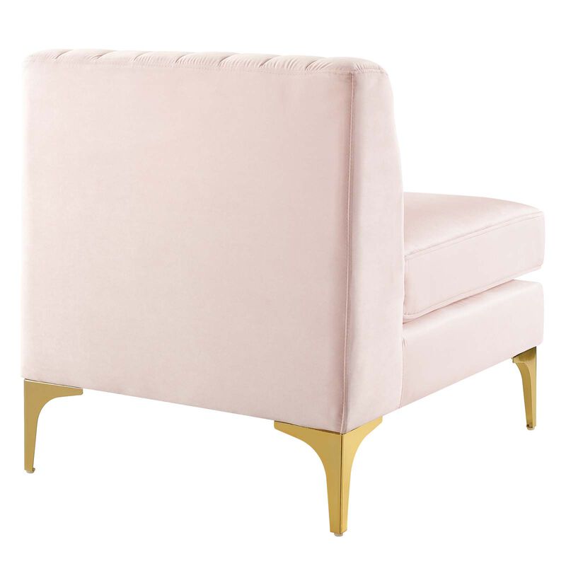 Triumph Channel Tufted Performance Velvet Armless Chair image number 3