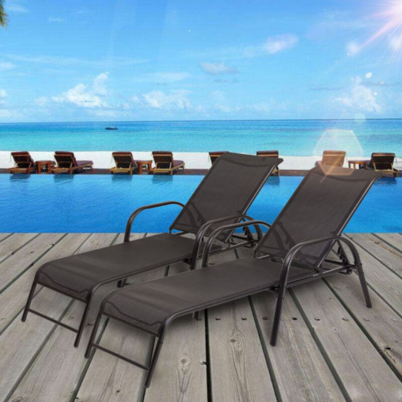 Set of 2 Patio Lounge Chairs
