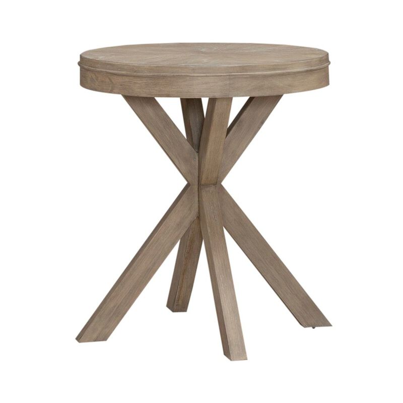 Liberty Furniture Brentwood Round End Table for Living Room - Sandstone Oak Wood image number 0