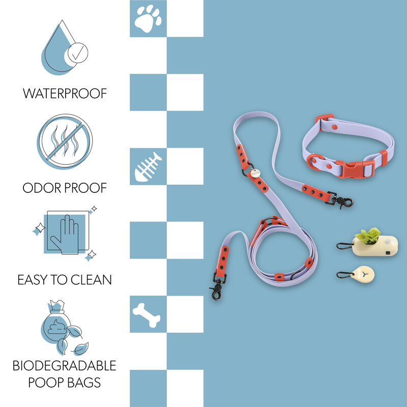 Luna  Adjustable 6-in-1 Waterproof Hands-Free Leash and Collar with LED Flashlight