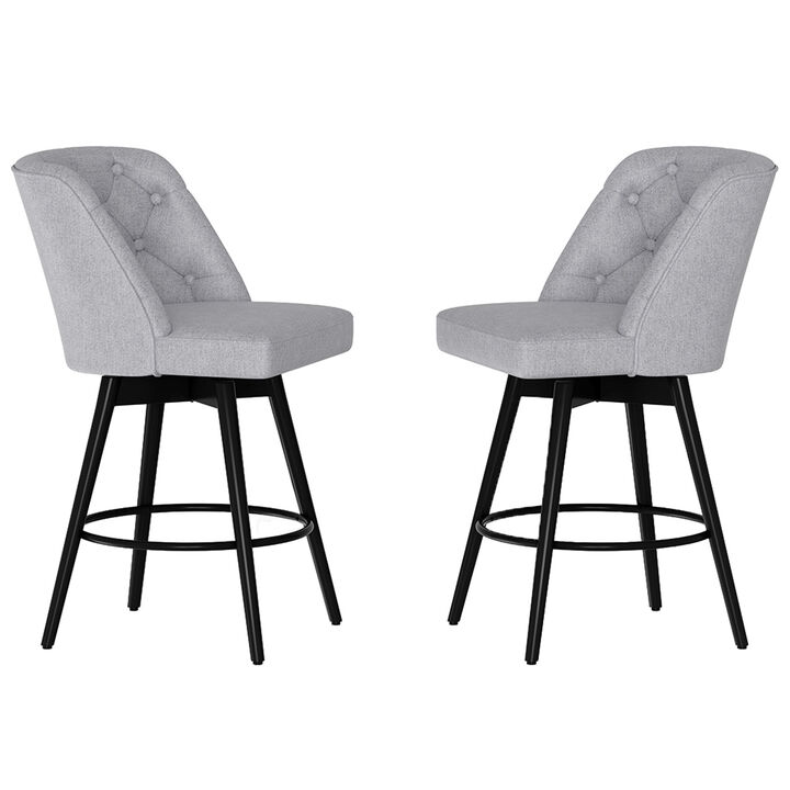 2‑Pack Swivel Bar Stools with Backs &ndash; 26" Counter Height, Modern Kitchen Island Chairs for Home Bar & Kitchen