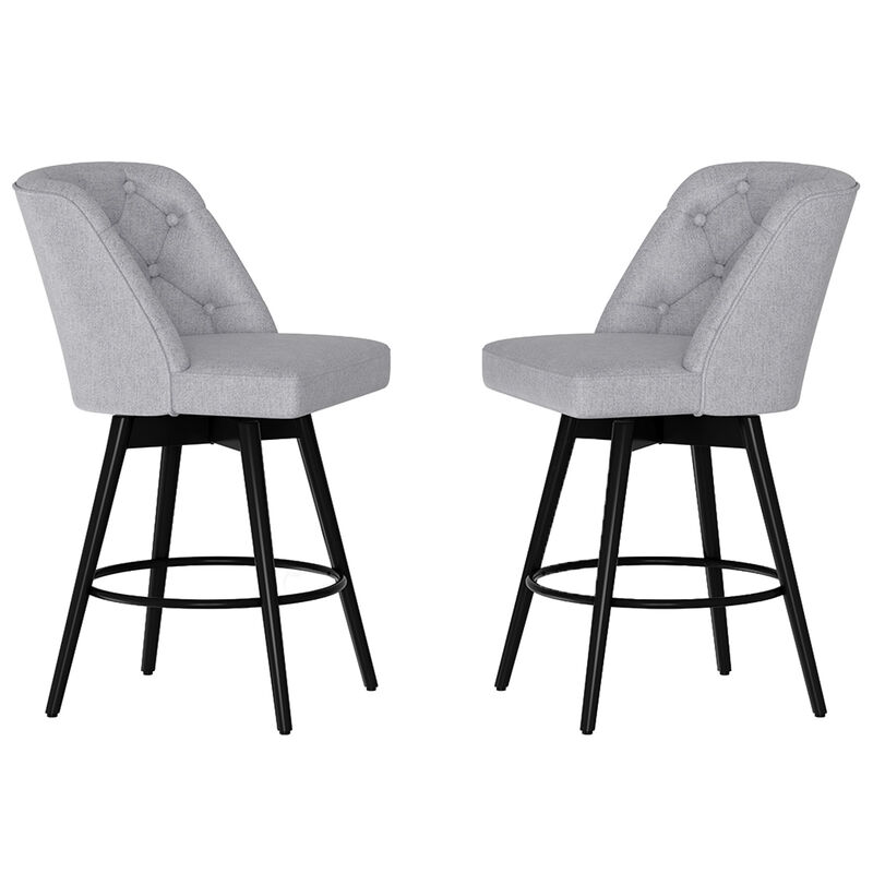 2‑Pack Swivel Bar Stools with Backs &ndash; 26" Counter Height, Modern Kitchen Island Chairs for Home Bar & Kitchen image number 0