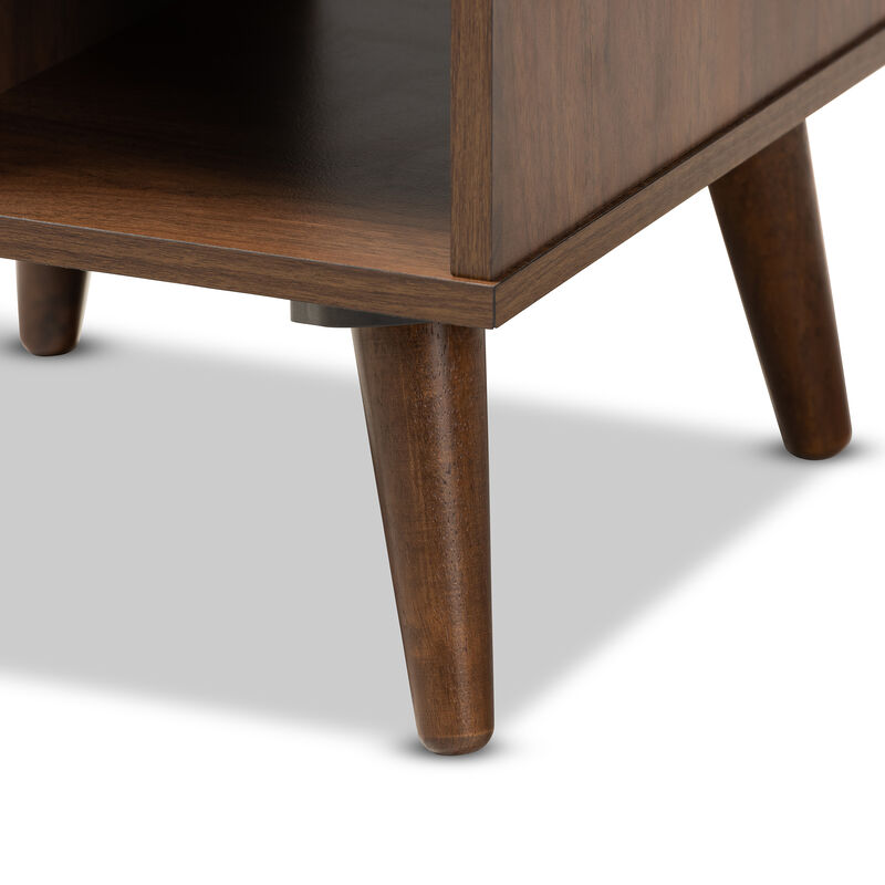 Baxton Studio Sami Mid Century Modern Walnut Finished Wood End Table