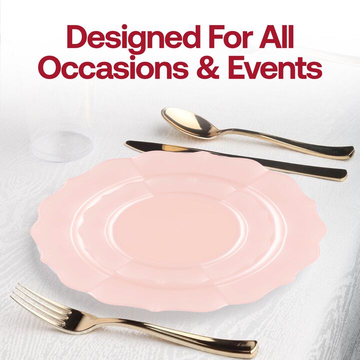 7.5" Pearl Pink Round Lotus Plastic Salad Plates (120 Plates)