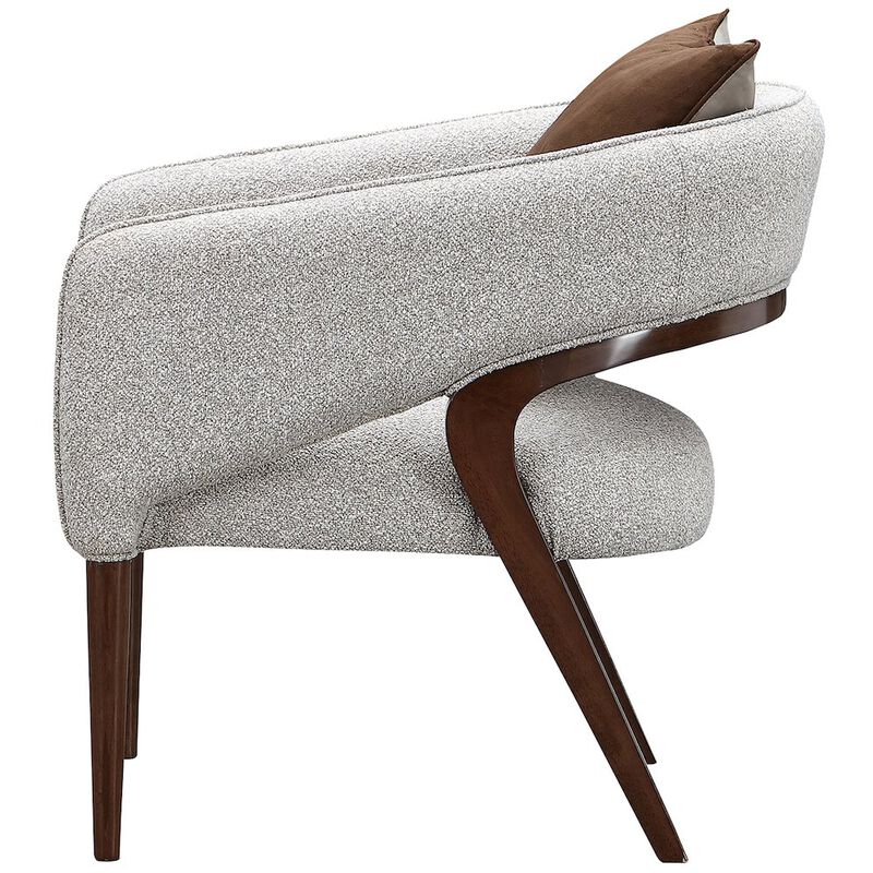 Michael Amini Houston Accent Chair - Pebble/Walnut