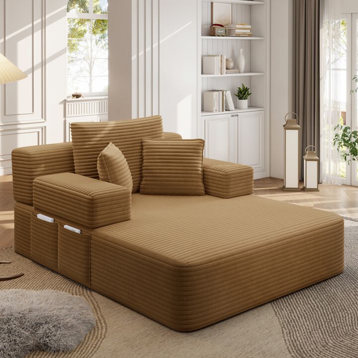 Pliho Luxury Corduroy Convertible Sofa Bed