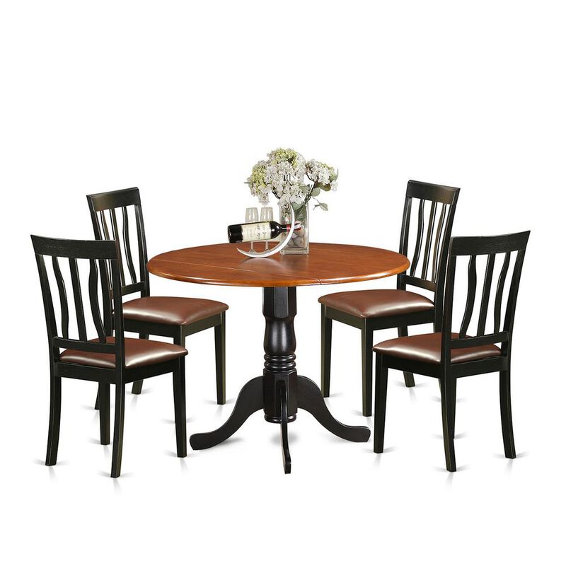 East West Furniture Dining set - 5 Pcs with 4 Wood Chairs
