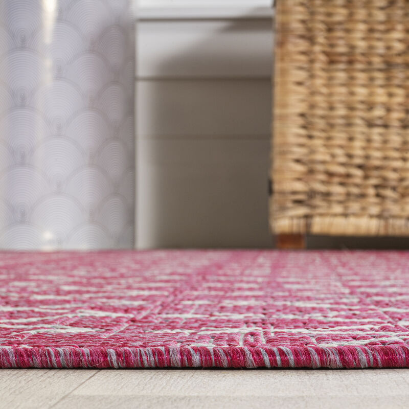 Ourika Moroccan Geometric Textured Weave Indoor/Outdoor Area Rug