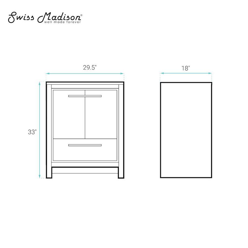 Virage 30" Freestanding Bathroom Vanity in Black Oak without Sink Top image number 6